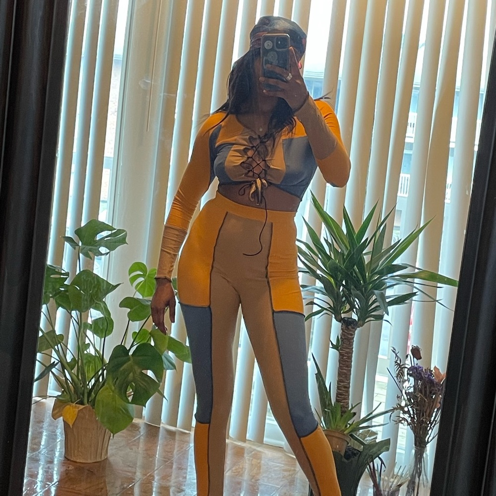 Color Block Two piece set